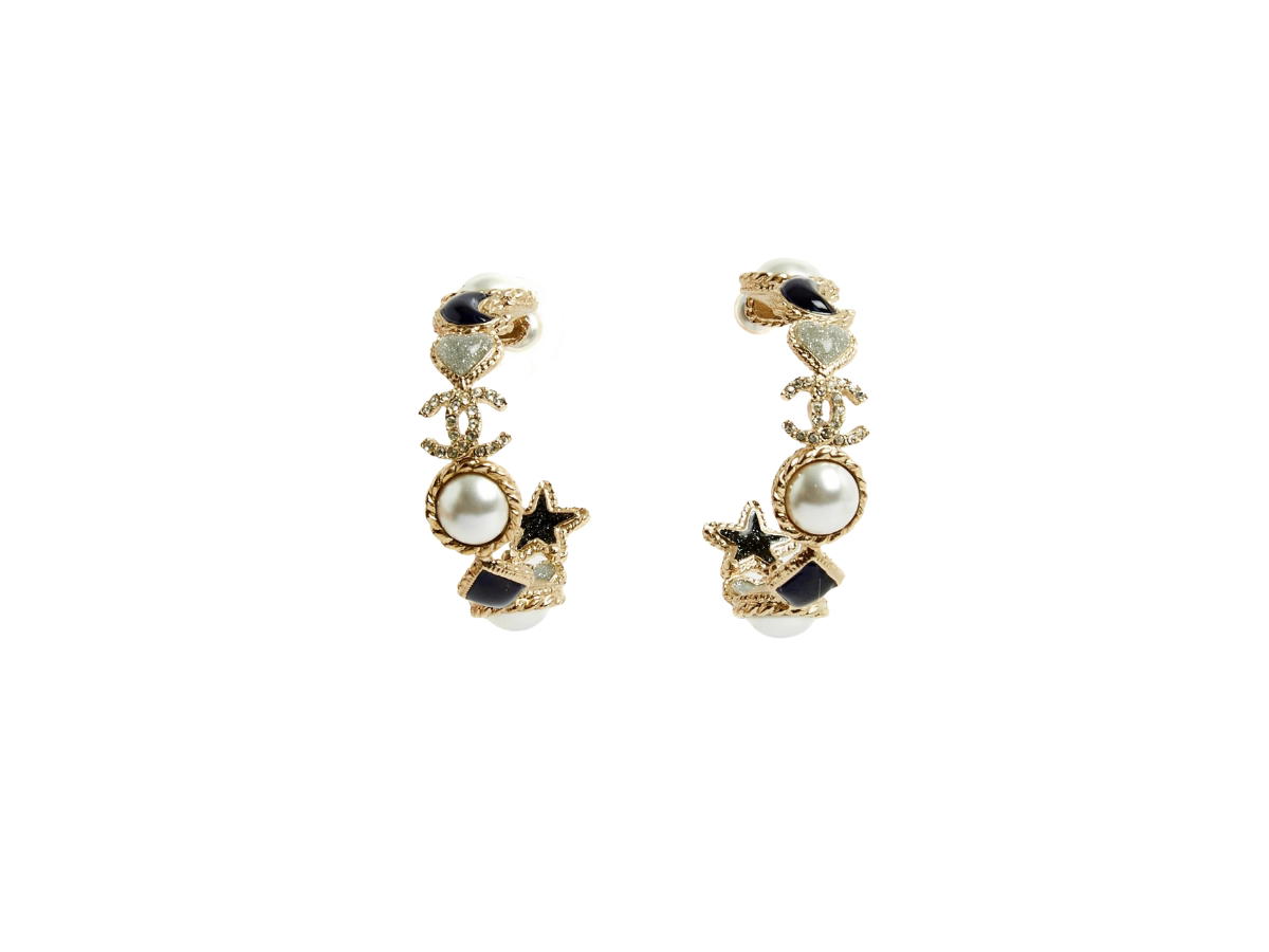 Chanel Chanel Hoops And Stars Golden Black