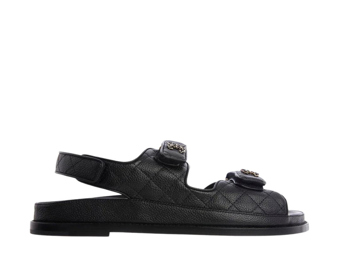 Chanel Chanel Quilted Dad Sandal Black Leather (W)
