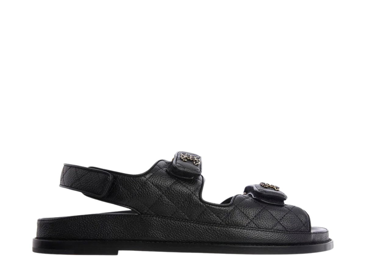 Chanel Chanel Quilted Dad Sandal Black Leather (W)