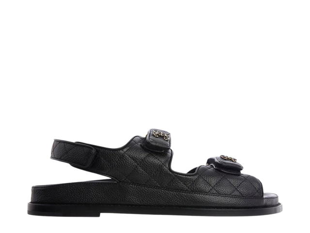 Chanel Chanel Quilted Dad Sandal Black Leather (W) - view 1