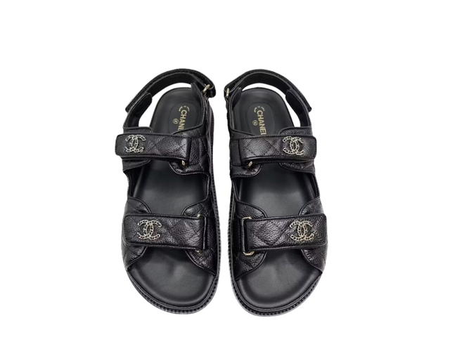 Chanel Chanel Quilted Dad Sandal Black Leather (W) - view 2