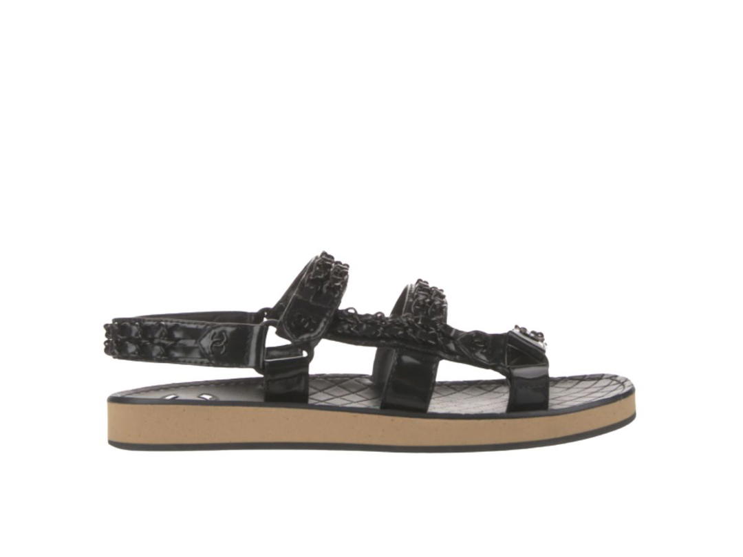 Chanel Chanel Interlocking CC Logo Slingback Sandals Black (2022)