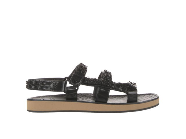 Chanel Chanel Interlocking CC Logo Slingback Sandals Black (2022) - view 1