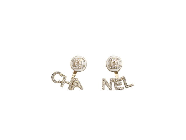 Chanel Chanel Letters Crystals Earrings In Metal Gold With Imitation Pearls - view 1