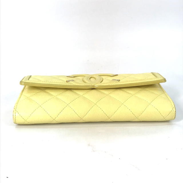 Chanel CHANEL Long wallet Filigree CC  Two fold Long Wallet Caviar Leather yellow - view 5
