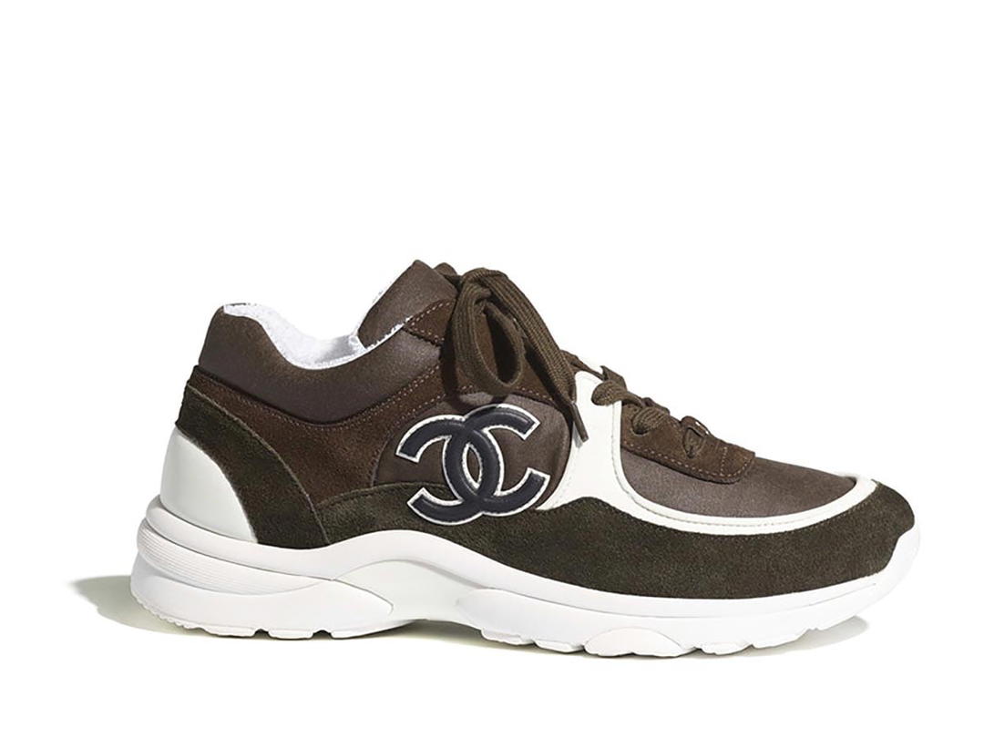 Chanel Chanel Low Top Trainer Brown Green