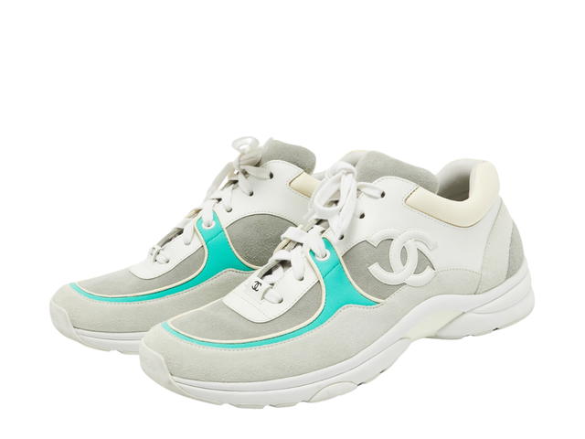 Chanel Chanel Low Top Trainer CC White Teal - view 2