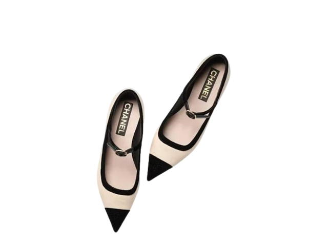 Chanel Chanel Mary Jane In Lambskin Velvet Light Beige Black - view 3