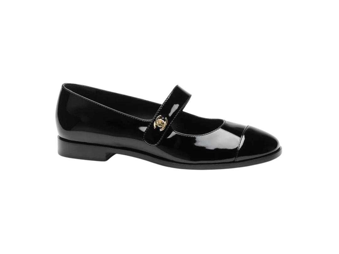 Chanel Chanel Mary Janes In Patent Calfskin Black