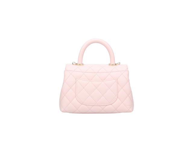 Chanel Chanel Mini Coco Handle Bag In Grained Calfskin With Gold Finish Hardware Light Pink - view 2