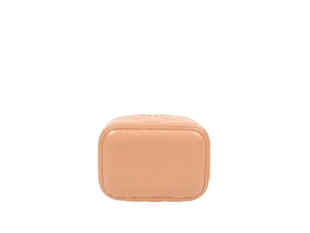 Chanel Chanel Mini Top Handle Vanity With Chain Beige Lambskin Aged Gold Hardware - view 3