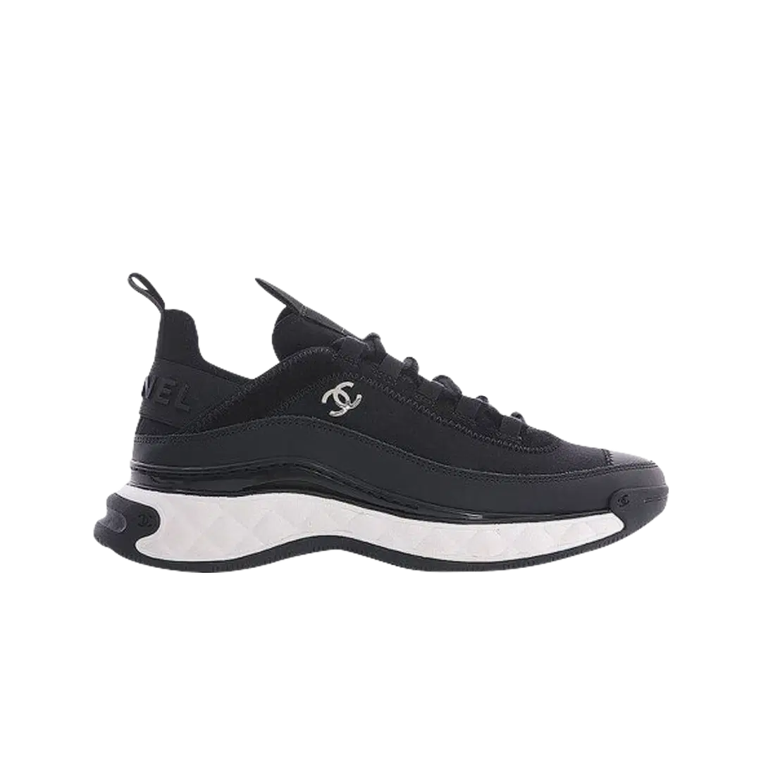 Chanel Chanel Mixed Fibers Sneakers Velvet Calfskin & Silver Black