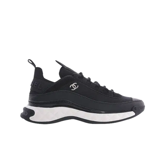 Chanel Chanel Mixed Fibers Sneakers Velvet Calfskin & Silver Black - view 1