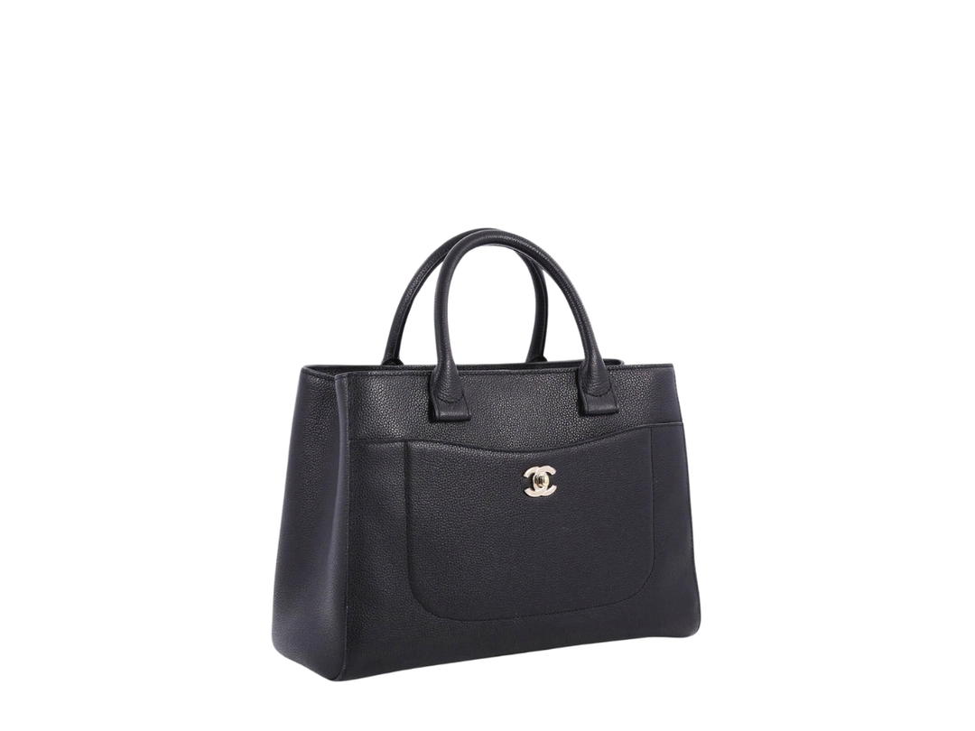Chanel Chanel Neo Executive Shopping Tote In Grained Calfskin With Gold Hardware Black