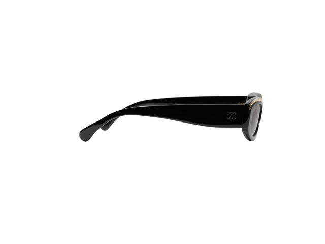 Chanel Chanel Oval Sunglasses In Acetate Black Gold With Lenses Gray Gradient - view 3