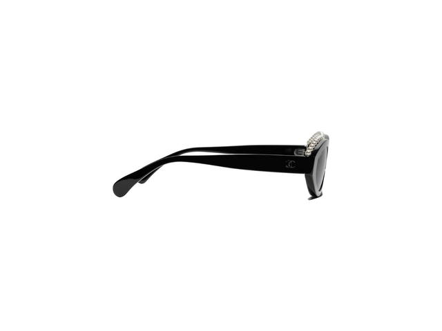 Chanel Chanel Oval Sunglasses Acetate Imitation Pearls Black White - view 3