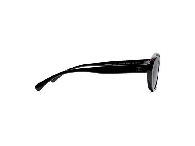 Chanel Chanel Oval Sunglasses In Acetate Black Pink With Lenses Grey - view 3