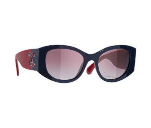 Buy Chanel Oval Sunglasses In Navy Blue-Burgundy Acetate Frame With Burgundy-Gradient Lenses (Ref.5524-1768-S1) at Sasom – Authentic and Ready to Ship