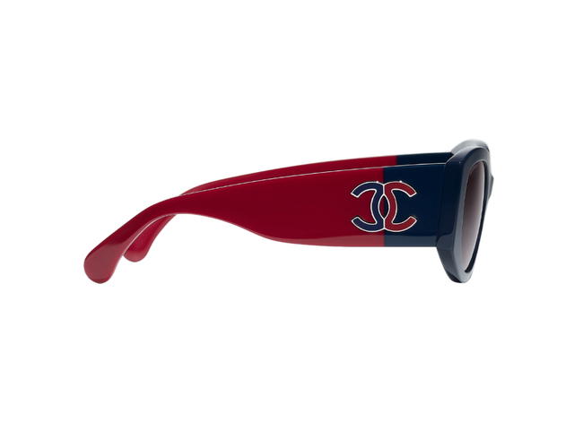 Chanel Chanel Oval Sunglasses In Navy Blue-Burgundy Acetate Frame With Burgundy-Gradient Lenses (Ref.5524-1768-S1) - view 3