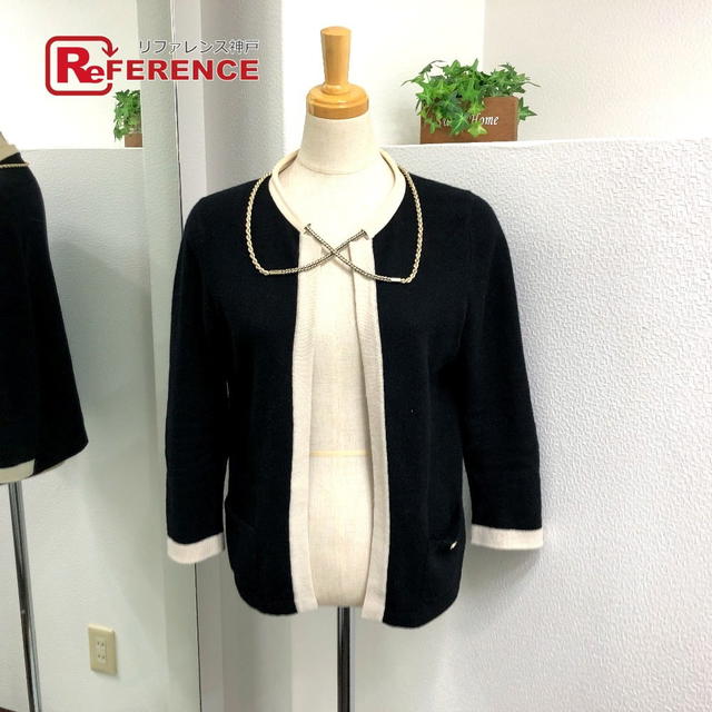 Chanel CHANEL P40668 Bicolor Chain COCO Button Knitted Sweater Long Sleeve cardigan - view 1