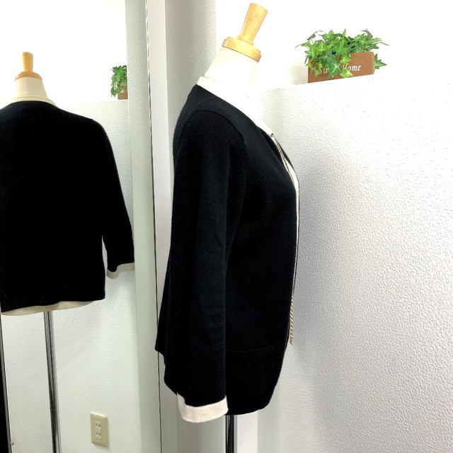Chanel CHANEL P40668 Bicolor Chain COCO Button Knitted Sweater Long Sleeve cardigan - view 5