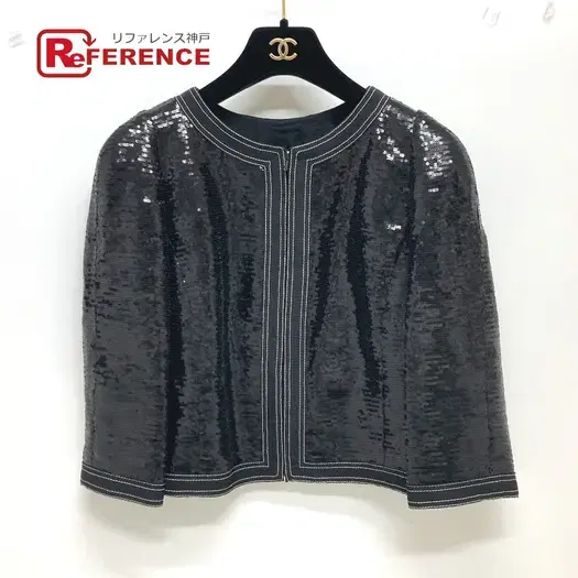 Buy CHANEL P45044 Sequin Three-quarter sleeve Jacket Sequin Black at Sasom – Authentic and Ready to Ship