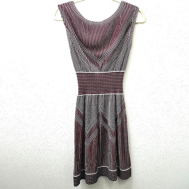 Chanel CHANEL P47925 Stripe Summer Dress Sleeveless Top Dress Rayon Black x Red x White - view 2