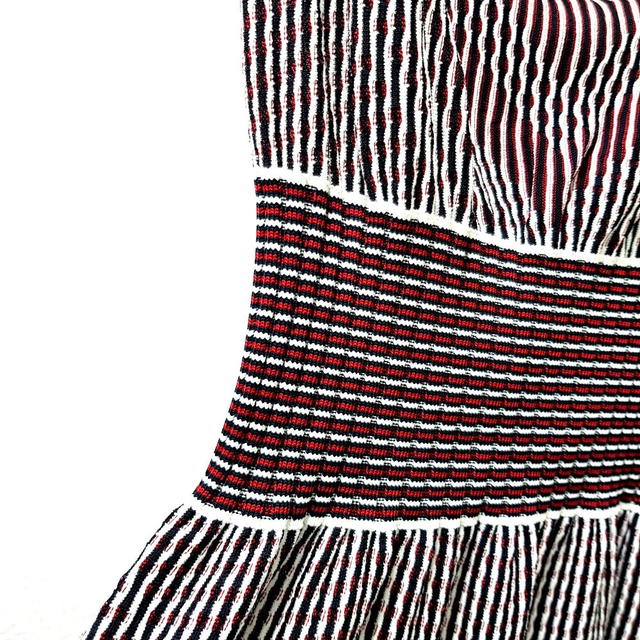Chanel CHANEL P47925 Stripe Summer Dress Sleeveless Top Dress Rayon Black x Red x White - view 3