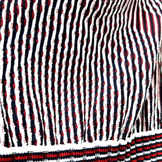 Chanel CHANEL P47925 Stripe Summer Dress Sleeveless Top Dress Rayon Black x Red x White - view 5