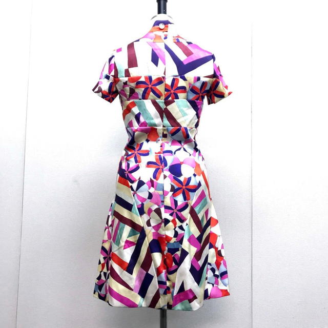 Chanel CHANEL P53088 Flower 16C Short sleeves Knee length Dress silk Multicolore 36 - view 2