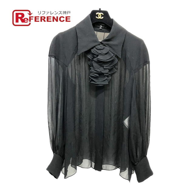 Chanel CHANEL P55115 See-through Camellia Brooch Blouses See-through blouse - view 1