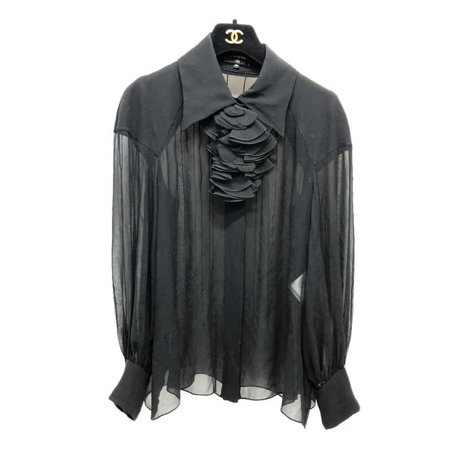 Chanel CHANEL P55115 See-through Camellia Brooch Blouses See-through blouse - view 2