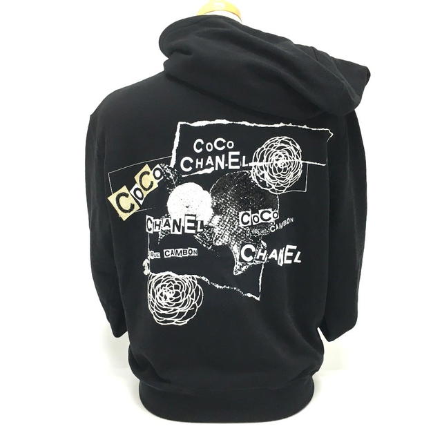 Chanel CHANEL P63299 Graffiti CC logo 20P sweatshirt Zip Up Parka Cotton / Sequin Black - view 3