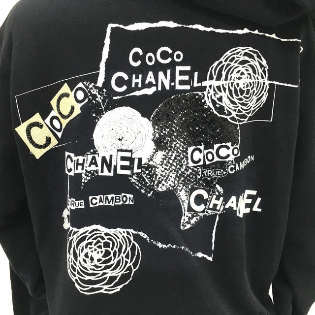 Chanel CHANEL P63299 Graffiti CC logo 20P sweatshirt Zip Up Parka Cotton / Sequin Black - view 4