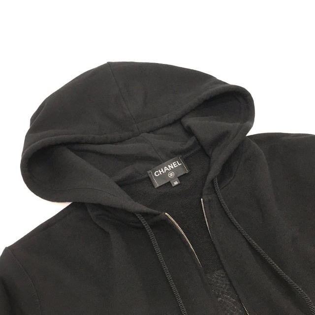 Chanel CHANEL P63299 Graffiti CC logo 20P sweatshirt Zip Up Parka Cotton / Sequin Black - view 5