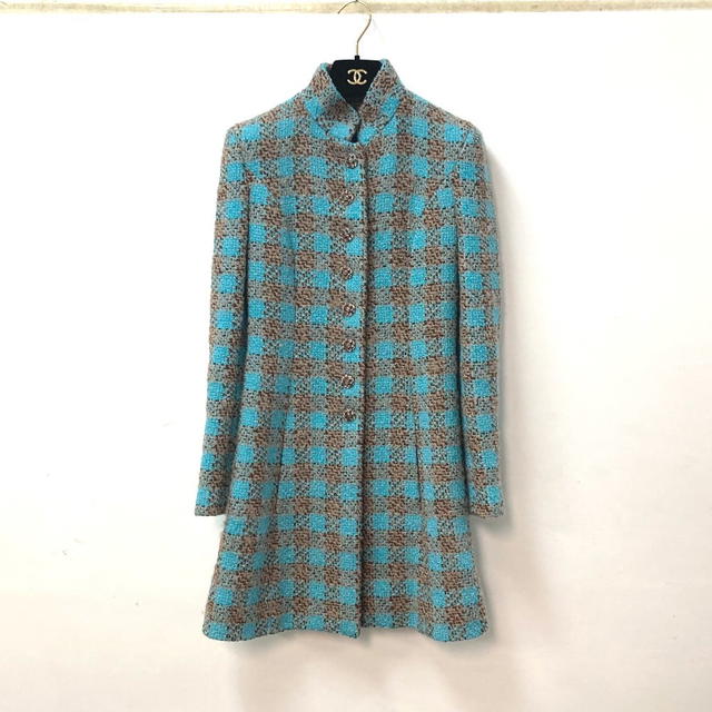 Chanel CHANEL P73646 CC Mark Bijoux rhinestone buttons Mixed tweed 22K 22K Long coat - view 2