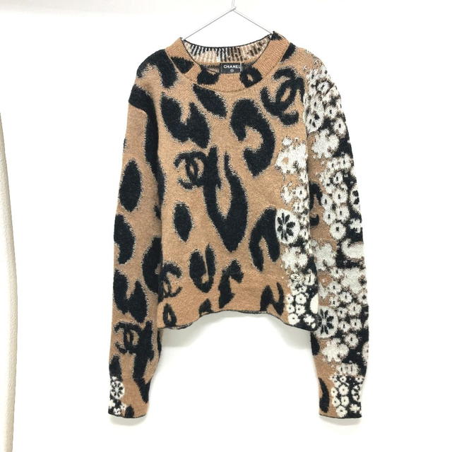 Chanel CHANEL P75361 23A CC Mark Leopard Knitted Long Sleeve sweater Cashmere Unused - view 2