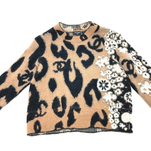 Chanel CHANEL P75361 23A CC Mark Leopard Knitted Long Sleeve sweater Cashmere Unused - view 4