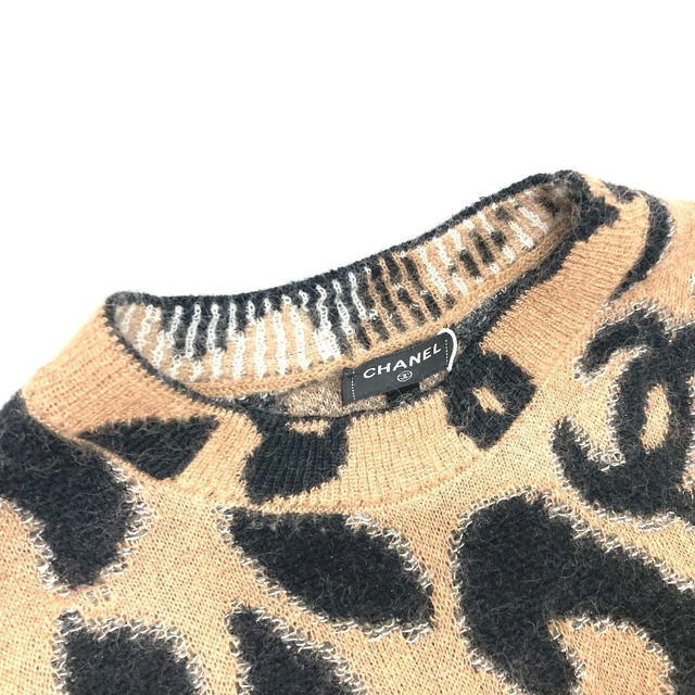 Chanel CHANEL P75361 23A CC Mark Leopard Knitted Long Sleeve sweater Cashmere Unused - view 5