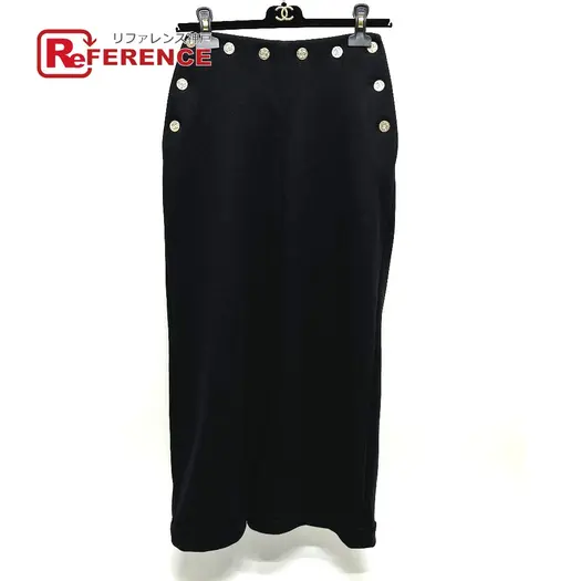 Buy CHANEL P76230 CC Mark button wide Pants cotton Black Unused at Sasom – Authentic and Ready to Ship