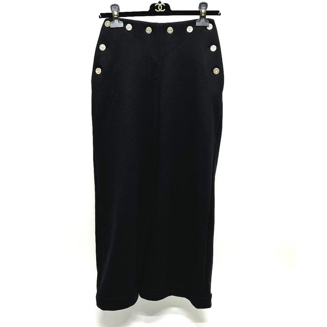 Chanel CHANEL P76230 CC Mark button wide Pants cotton Black Unused - view 2