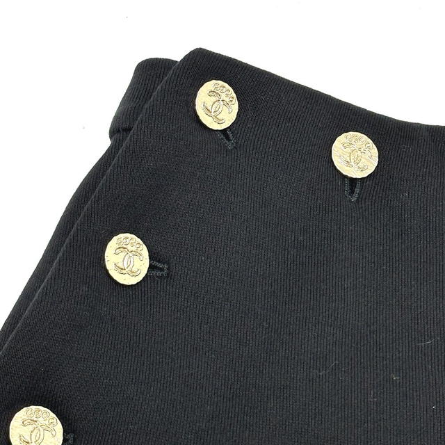 Chanel CHANEL P76230 CC Mark button wide Pants cotton Black Unused - view 5