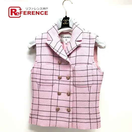 Buy CHANEL P77266 24S tweed Sleeveless Apparel Jackets Tops Vest tweed pink at Sasom – Authentic and Ready to Ship