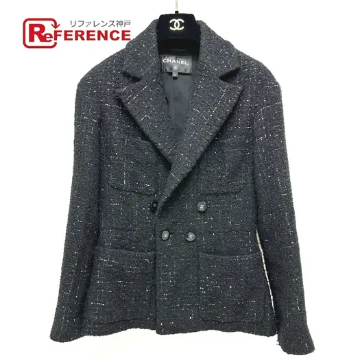 Buy CHANEL P78012 24B Glitter Tweed apparel Jacket tweed Black at Sasom – Authentic and Ready to Ship