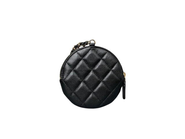 Chanel Chanel Pouch In Round Shape Grined Calfskin With Gold Hardware Black - view 2
