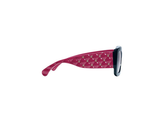 Chanel Chanel Rectangle Sunglasses In Acetate Blue-Pink With Grey-Gradient Lenses - view 3
