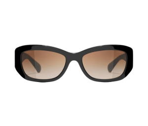 Buy Chanel Rectangle Sunglasses In Black Acetate With Brown Lenses at Sasom – Authentic and Ready to Ship