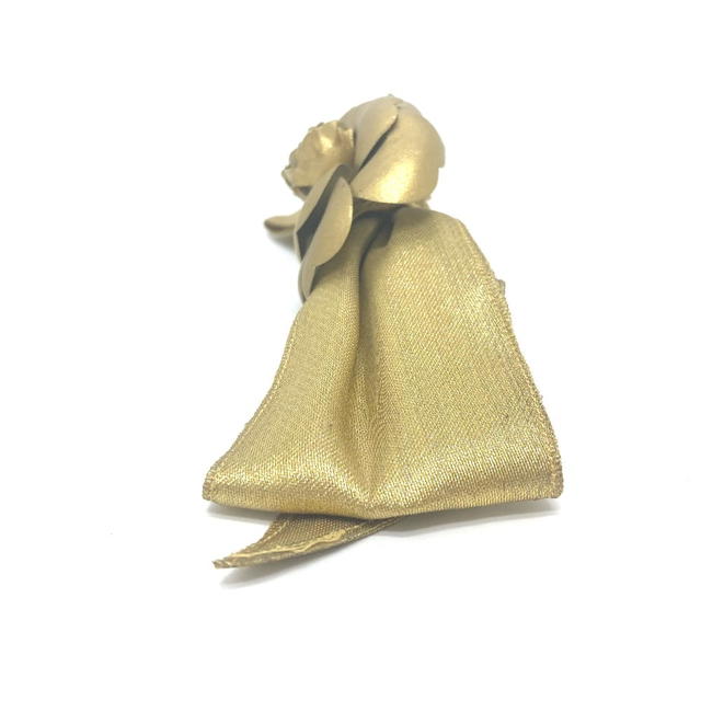 Chanel CHANEL ribbon camellia Hair accessories Hair clips Barrette Canvas Gold - view 4