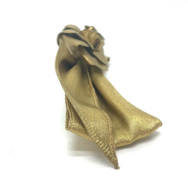 Chanel CHANEL ribbon camellia Hair accessories Hair clips Barrette Canvas Gold - view 5