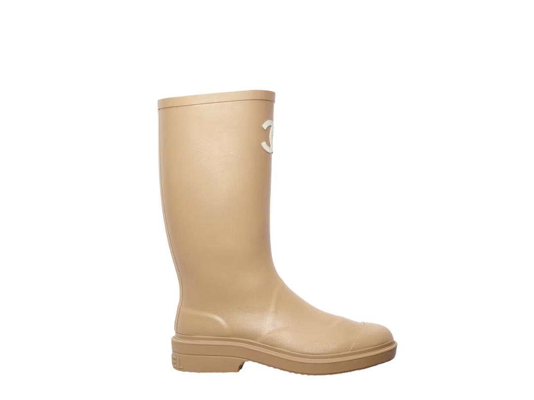 Chanel Chanel Rubber Rain Boots Beige (W)